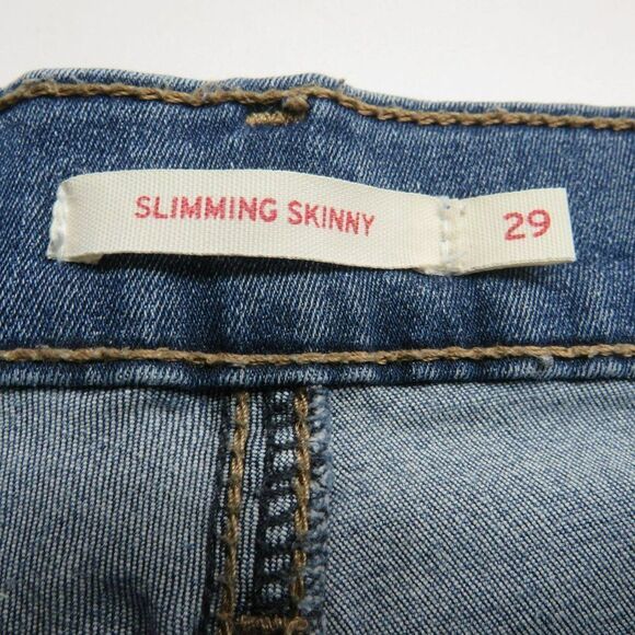 Levi's Slimming Skinny Jeans Size 29 Medium Wash Blue Denim 29X27.5 - Picture 5 of 15